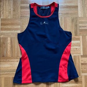 ADIDAS BY STELLA MCCARTNEY Barricade Navy & Red Training Running Tank Top L